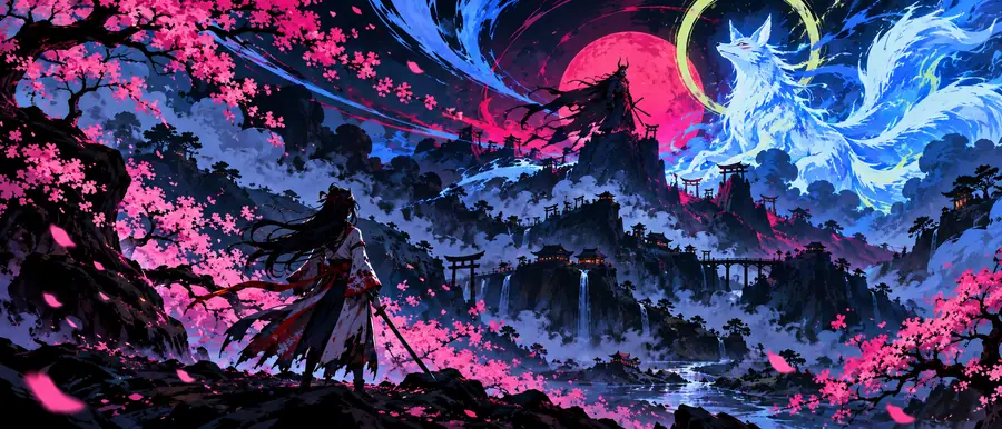 Frühes visuelles Anime-Konzept mit einer groben Szenenrichtung